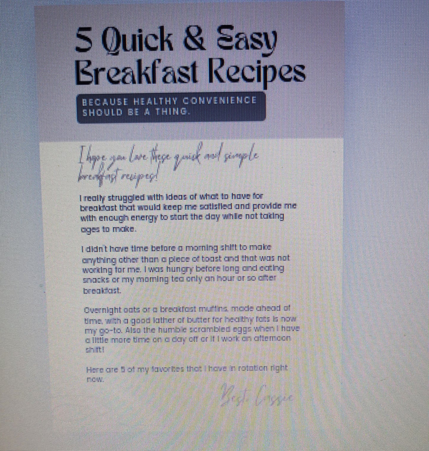 5 Quick and Easy Breakfast Recipes
